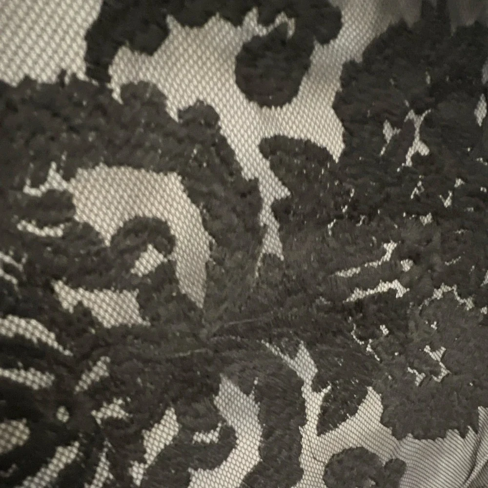 Black Floral Embroidered Mesh Fabric 54